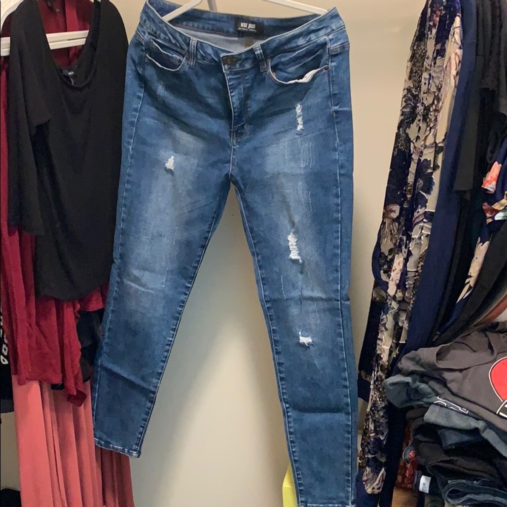 Wax jeans distressed 5 pocket jeans